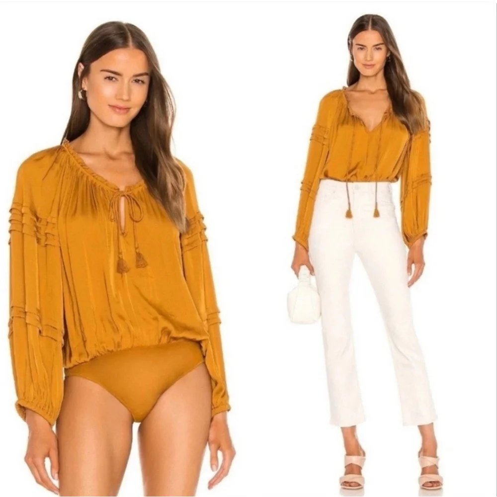 Free People Intimately X REVOLVE All Tucks Bodysuit in Autumn Pearl Medium